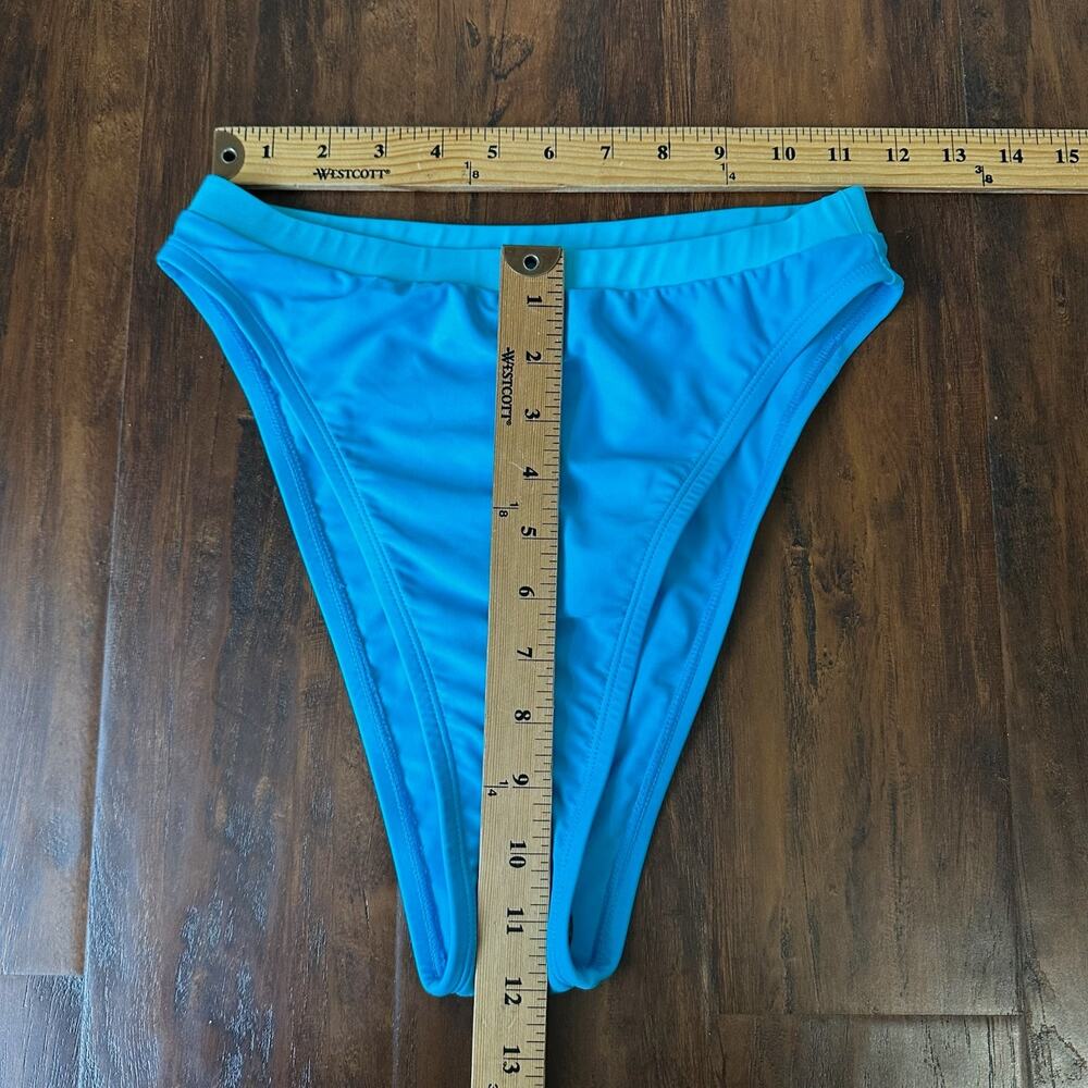 93 PLAY STREET Bikini Set Ocean Blue Triangle Top High Waist NWOT - Picture 10 of 10
